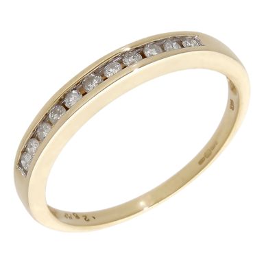 Pre-Owned 9ct Yellow Gold 0.25ct Diamond Half Eternity Ring