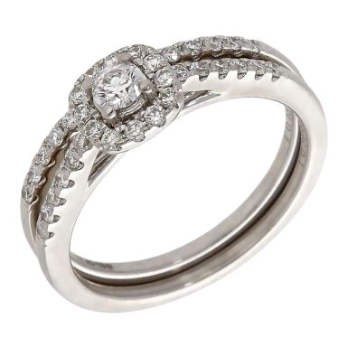 Pre-Owned 18ct White Gold 0.50ct Diamond Bridal Ring Set