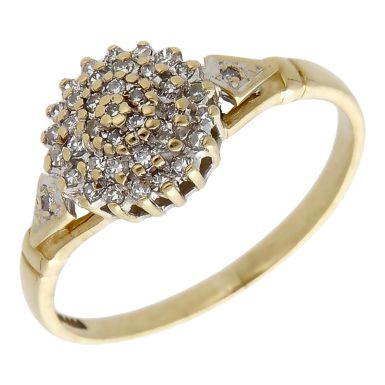 Pre-Owned 9ct Yellow Gold 0.25ct Diamond Cluster Ring