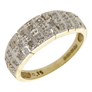 Pre-Owned 9ct Yellow Gold 0.15ct Diamond Set Dress Ring
