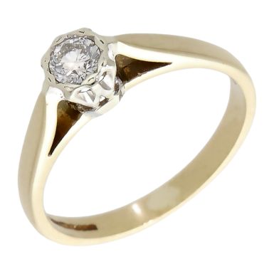 Pre-Owned 9ct Yellow Gold 0.20ct Diamond Solitaire Ring