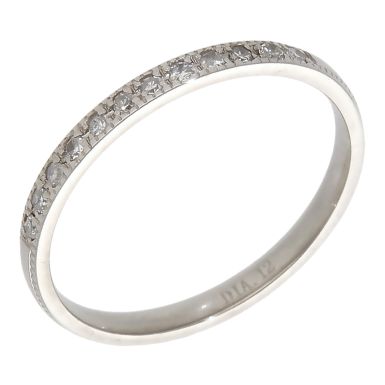 Pre-Owned Palladium 0.12ct Diamond Set Band Ring