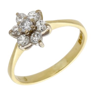 Pre-Owned Vintage 1978 18ct Gold 0.33ct Diamond Cluster Ring