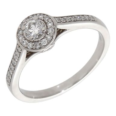 Pre-Owned Jenny Packham 18ct White Gold 0.35ct Diamond Halo Ring