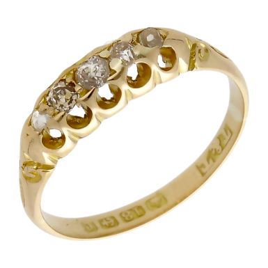Pre-Owned Vintage 18ct Yellow Gold Old Cut Diamond Dress Ring
