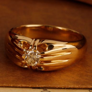 Pre-Owned Vintage 1970 18ct Yellow Gold Diamond Dress Ring