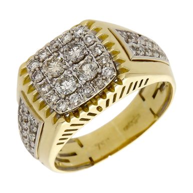 Pre-Owned 18ct Yellow Gold Diamond Set Signet Ring