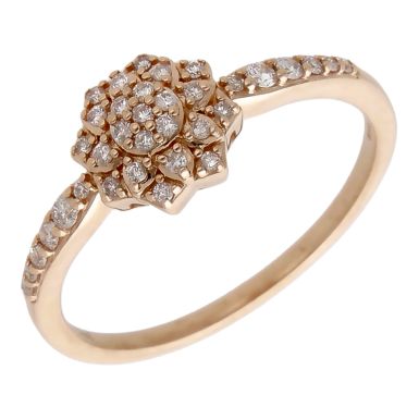 Pre-Owned 9ct Rose Gold 0.25ct Diamond Cluster Ring