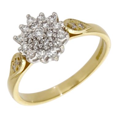 Pre-Owned 18ct Yellow Gold Diamond Cluster Ring