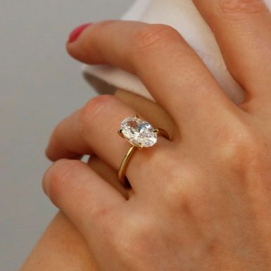 Pre-Owned 18ct Gold 3.03ct Lab Grown Diamond Solitaire Ring