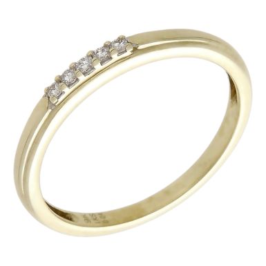 Pre-Owned 9ct Yellow Gold 0.04ct Diamond Set Band Ring