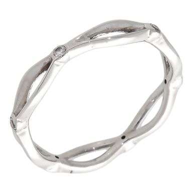 Pre-Owned 18ct White Gold Diamond Set Wave Style Ring