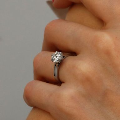 Pre-Owned Platinum 1.28ct Brilliant Cut Diamond Solitaire Ring
