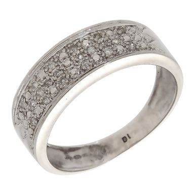 Pre-Owned 9ct White Gold Diamond Set Pave Dress Ring