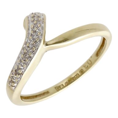 Pre-Owned 9ct Yellow Gold Diamond Dress Ring
