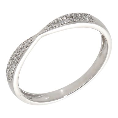Pre-Owned 9ct White Gold Diamond Set Shaped Eternity Ring