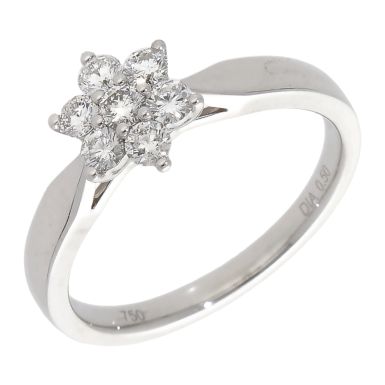 Pre-Owned 18ct White Gold 0.50ct Diamond Cluster Ring