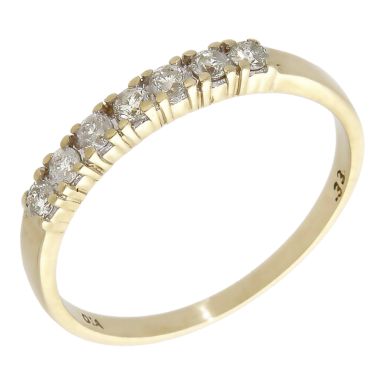 Pre-Owned 9ct Yellow Gold 0.33ct Diamond Half Eternity Ring
