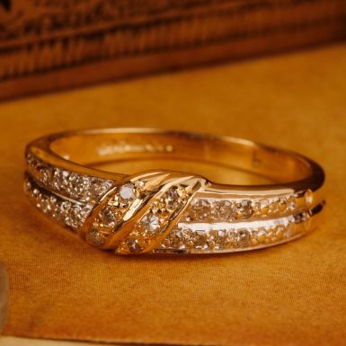 Pre-Owned Vintage 1983 9ct Yellow Gold Diamond Dress Ring