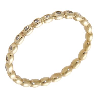Pre-Owned 9ct Yellow Gold Diamond Set Bubble Band Ring