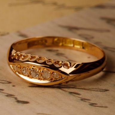 Pre-Owned Vintage 1919 18ct Yellow Gold Diamond Dress Ring