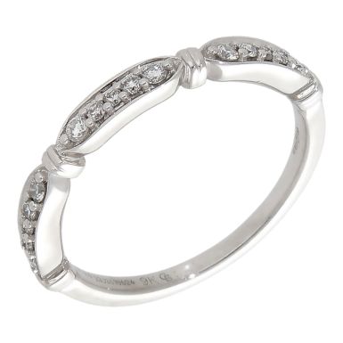 Pre-Owned 9ct White Gold 0.20ct Lab Diamond Set Band Ring