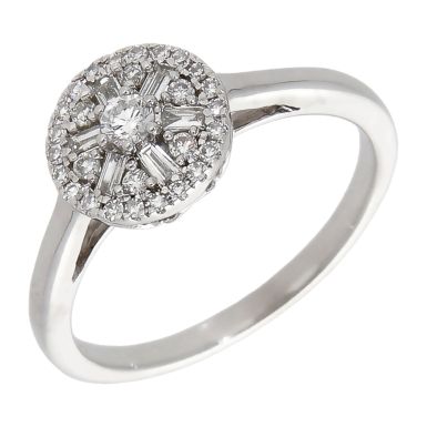 Pre-Owned 9ct White Gold 0.28ct Diamond Round Cluster Ring