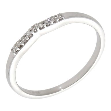 Pre-Owned 9ct White Gold Diamond Set Slim Dress Ring