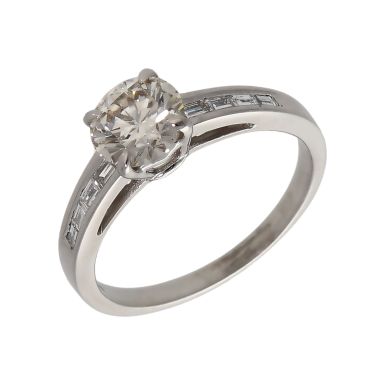 Pre-Owned 18ct Gold 1.25ct Diamond Solitaire & Shoulders Ring