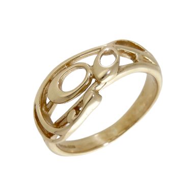 Pre-Owned 9ct Gold Rennie MacIntosh Style Cutout Dress Ring