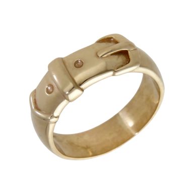 Pre-Owned 9ct Yellow Gold Buckle Band Ring