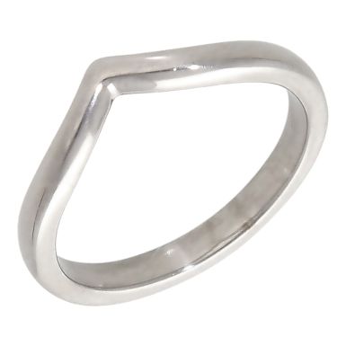 Pre-Owned 9ct White Gold Half Wishbone Ring