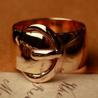 Pre-Owned Vintage 1969 9ct Gold Wide Buckle Band Ring