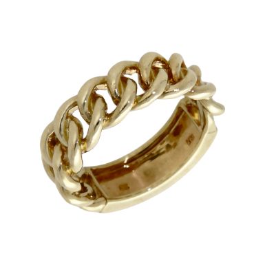 Pre-Owned 9ct Yellow Gold Curb Link Band Ring