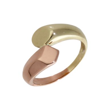 Pre-Owned 9ct Yellow & Rose Gold Crossover Dress Ring