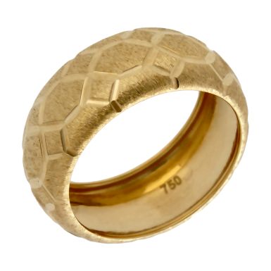 Pre-Owned 18ct Yellow Gold Patterned Hollow Band Ring