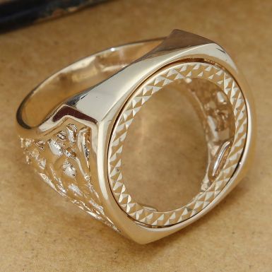 Pre-Owned Vintage 1989 9ct Gold Half Sovereign Coin Ring Mount