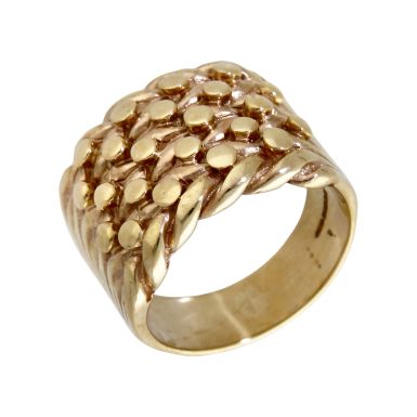 Pre-Owned 9ct Yellow Gold Heavy 5 Row Keeper Ring