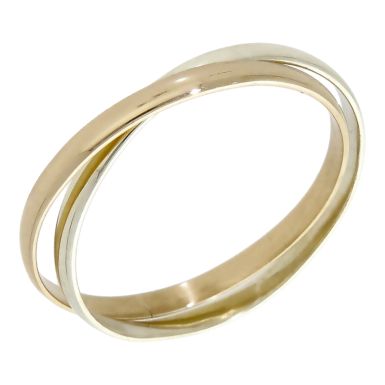 Pre-Owned 9ct Yellow & White Gold Russian Wedding Style Ring