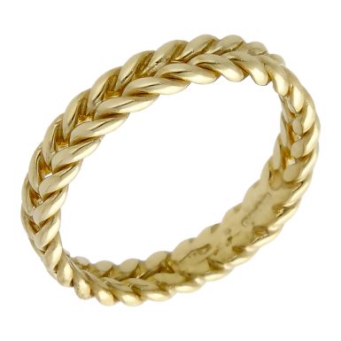 Pre-Owned 9ct Yellow Gold Woven Style Band Ring