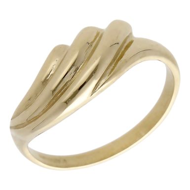 Pre-Owned 9ct Yellow Gold Wave Dress Ring