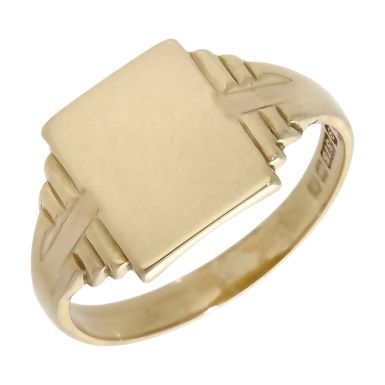 Pre-Owned 9ct Yellow Gold Rectangle Signet Ring