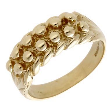 Pre-Owned 9ct Yellow Gold 2 Row Keeper Ring