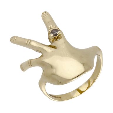 Pre-Owned 9ct Yellow Gold Gemstone Set Hand Dress Ring