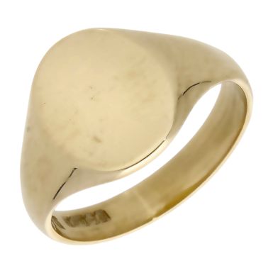 Pre-Owned 9ct Yellow Gold Oval Signet Ring