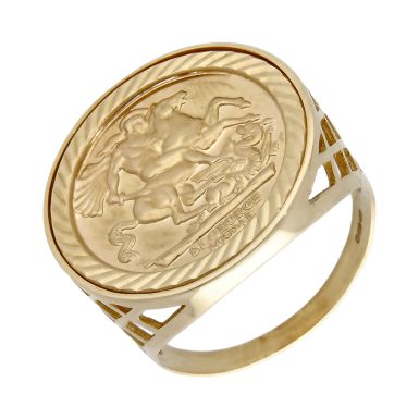 Pre-Owned 9ct Yellow Gold George & Dragon Coin Style Dress Ring