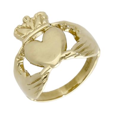 Pre-Owned 9ct Yellow Gold Claddagh Dress Ring