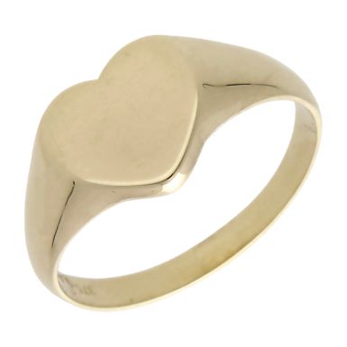 Pre-Owned 9ct Yellow Gold Heart Signet Ring