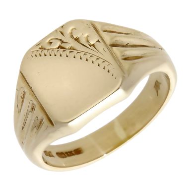 Pre-Owned 9ct Yellow Gold Rectangular Signet Ring