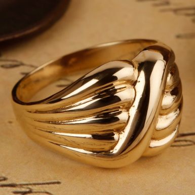 Pre-Owned Vintage 1989 9ct Yellow Gold Crossover Dress Ring